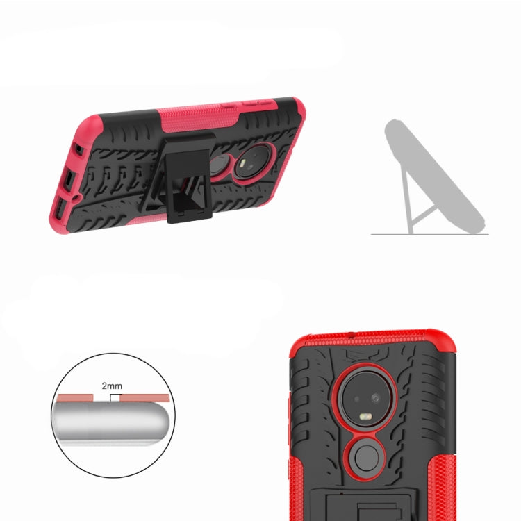 Tire Texture TPU+PC Shockproof Case for Motorola G7, with Holder