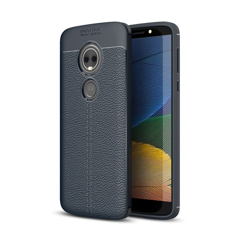 For Motorola Moto E5 Plus Litchi Texture Soft TPU Protective Back Cover Case