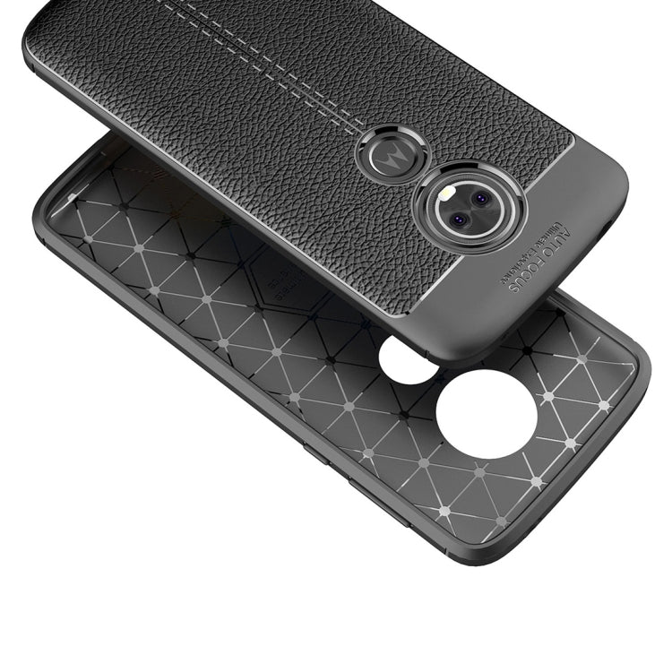 For Motorola Moto E5 Plus Litchi Texture Soft TPU Protective Back Cover Case