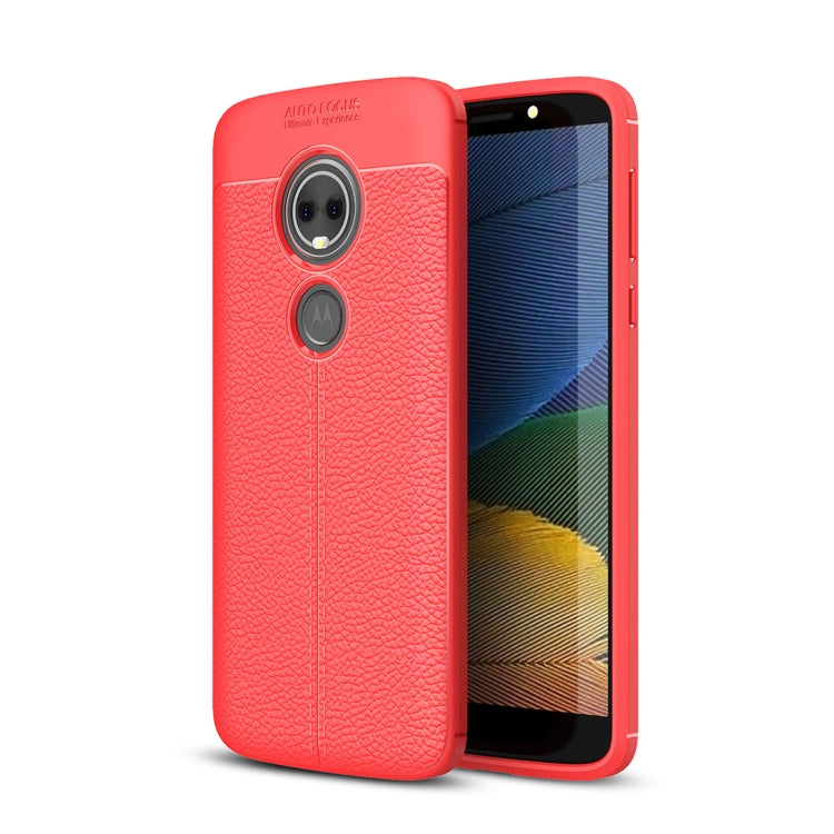 For Motorola Moto E5 Plus Litchi Texture Soft TPU Protective Back Cover Case