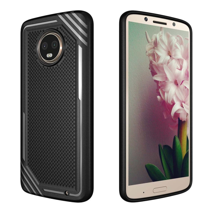 For Motorola Moto G6 Plus Lattice Texture TPU Shockproof Protective Back Cover Case