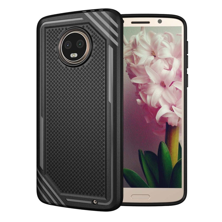 For Motorola Moto G6 Plus Lattice Texture TPU Shockproof Protective Back Cover Case