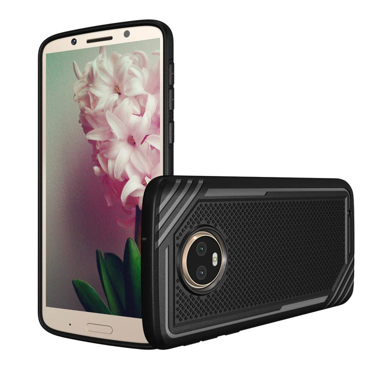 For Motorola Moto G6 Plus Lattice Texture TPU Shockproof Protective Back Cover Case