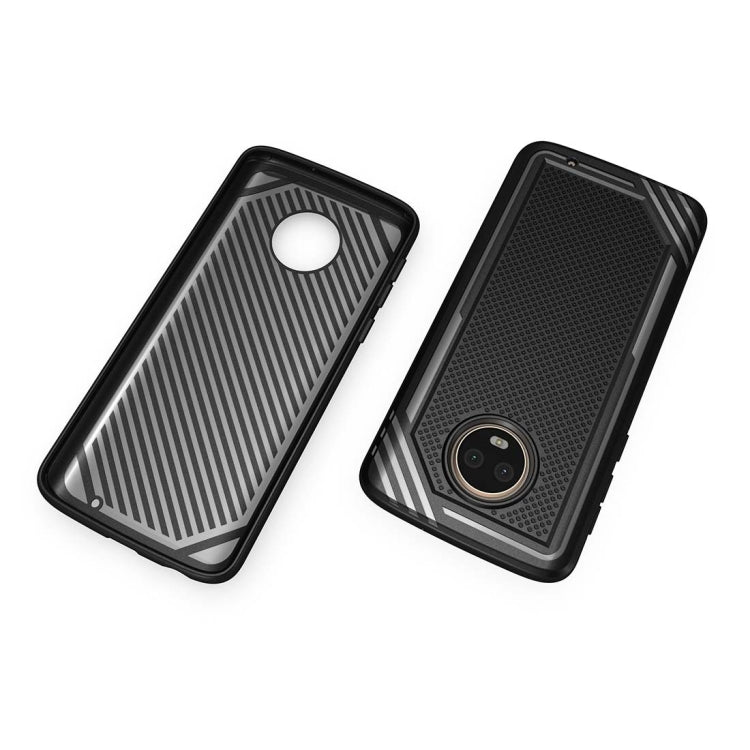 For Motorola Moto G6 Plus Lattice Texture TPU Shockproof Protective Back Cover Case