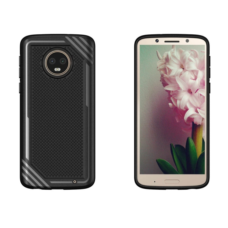 For Motorola Moto G6 Plus Lattice Texture TPU Shockproof Protective Back Cover Case
