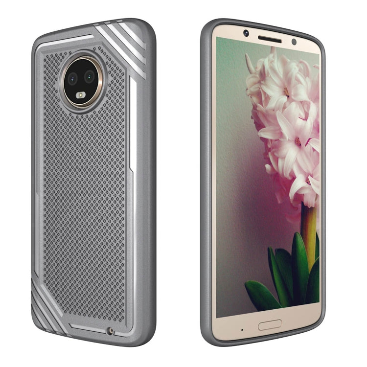 For Motorola Moto G6 Plus Lattice Texture TPU Shockproof Protective Back Cover Case