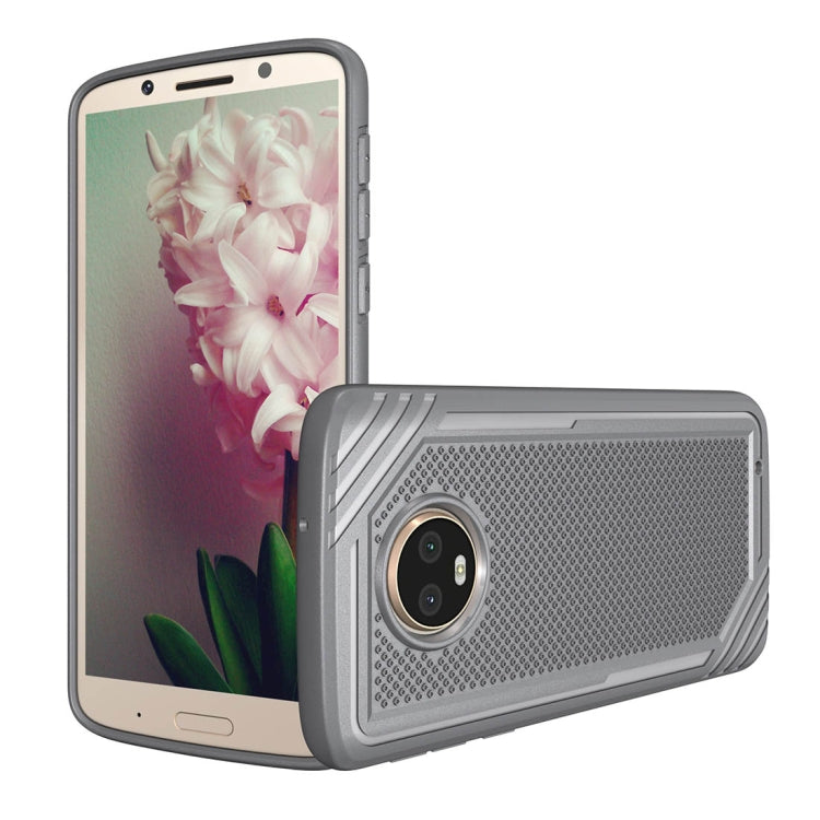 For Motorola Moto G6 Plus Lattice Texture TPU Shockproof Protective Back Cover Case