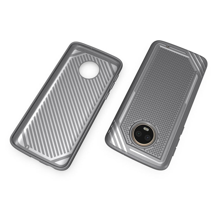 For Motorola Moto G6 Plus Lattice Texture TPU Shockproof Protective Back Cover Case