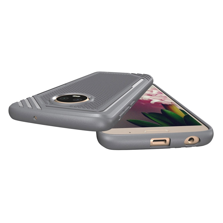 For Motorola Moto G6 Plus Lattice Texture TPU Shockproof Protective Back Cover Case