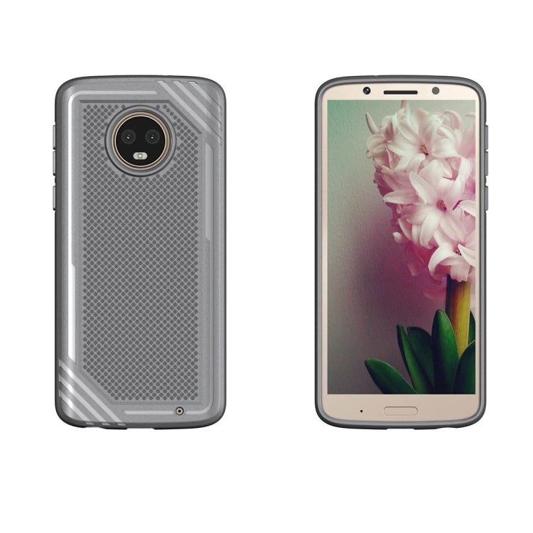 For Motorola Moto G6 Plus Lattice Texture TPU Shockproof Protective Back Cover Case