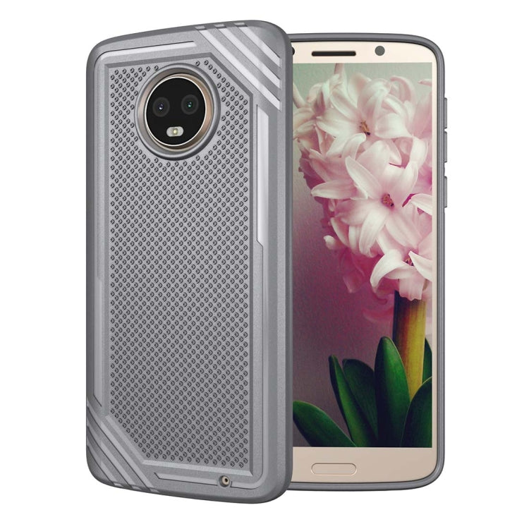 For Motorola Moto G6 Plus Lattice Texture TPU Shockproof Protective Back Cover Case