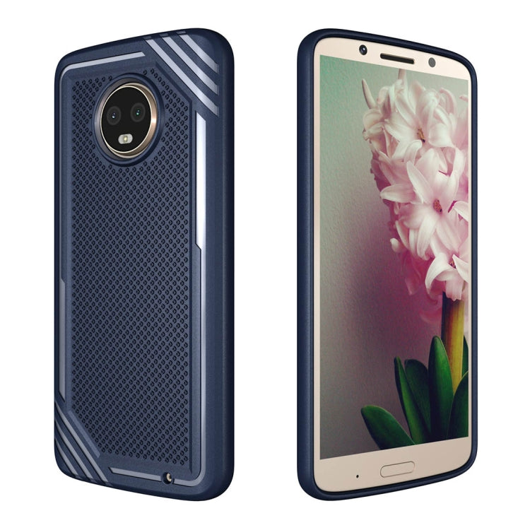 For Motorola Moto G6 Plus Lattice Texture TPU Shockproof Protective Back Cover Case
