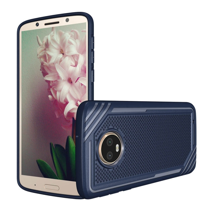 For Motorola Moto G6 Plus Lattice Texture TPU Shockproof Protective Back Cover Case