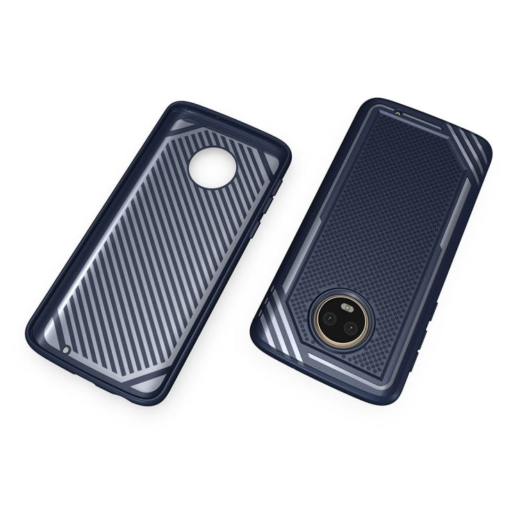 For Motorola Moto G6 Plus Lattice Texture TPU Shockproof Protective Back Cover Case