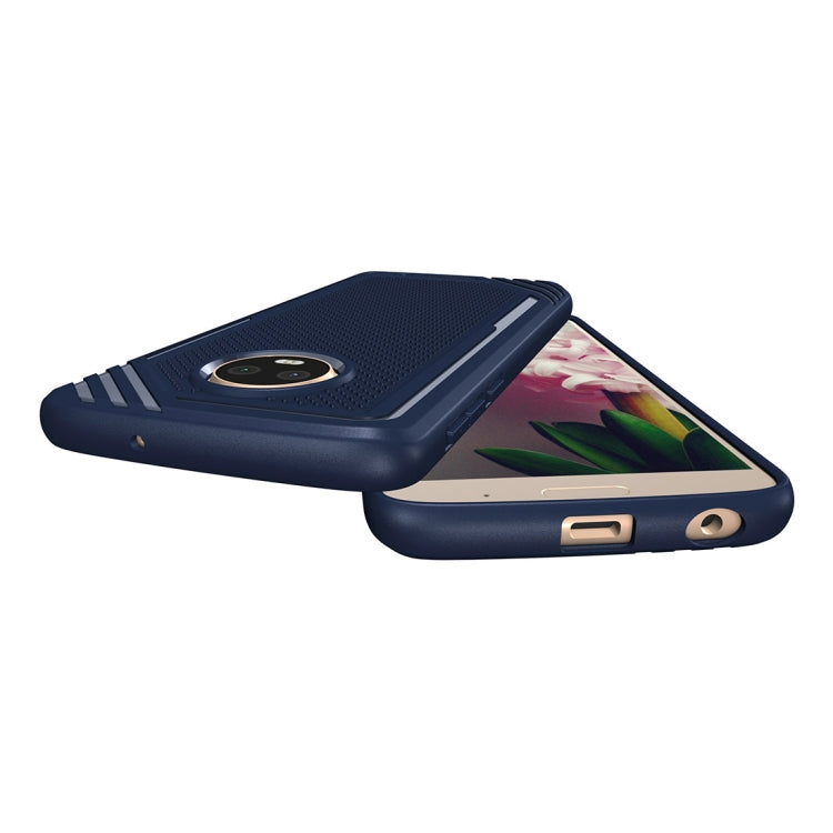 For Motorola Moto G6 Plus Lattice Texture TPU Shockproof Protective Back Cover Case