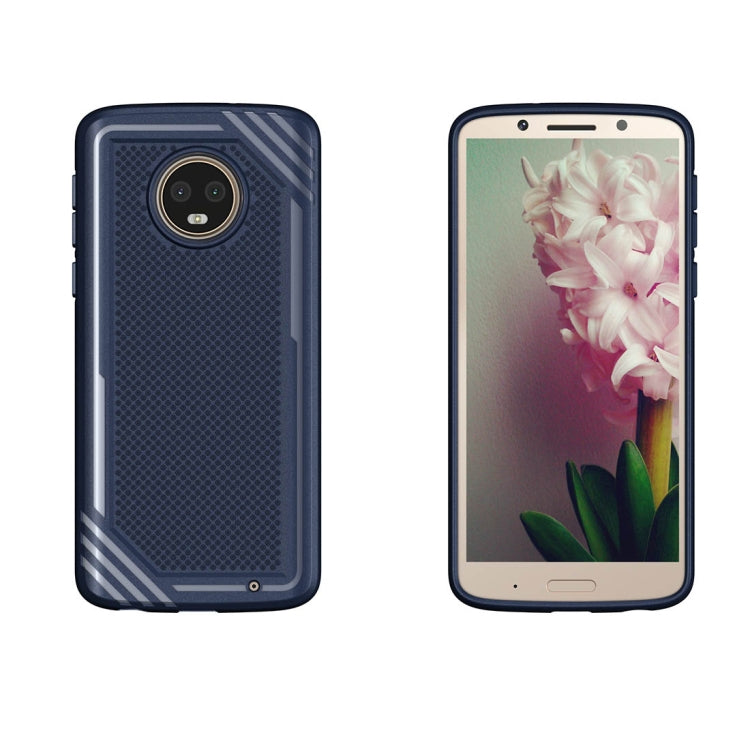 For Motorola Moto G6 Plus Lattice Texture TPU Shockproof Protective Back Cover Case