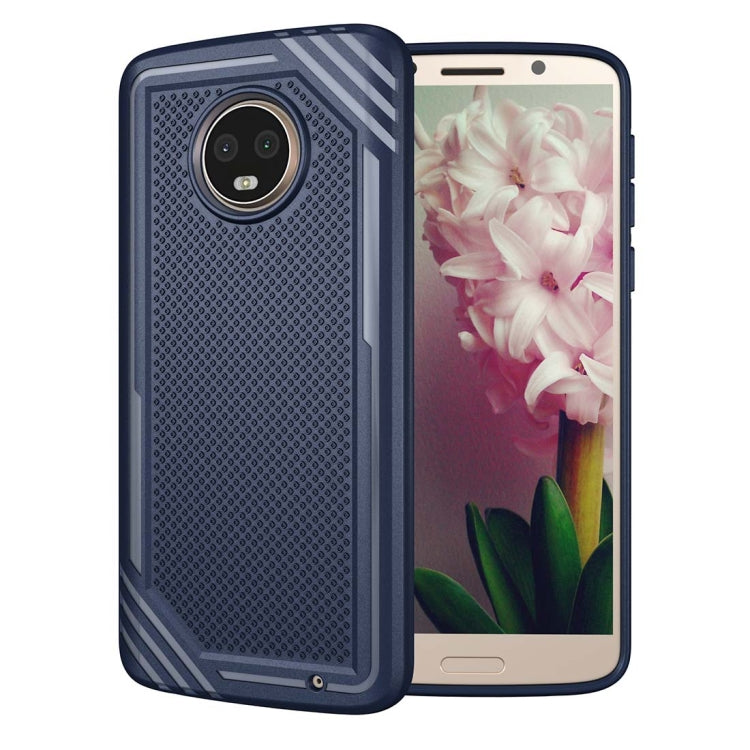 For Motorola Moto G6 Plus Lattice Texture TPU Shockproof Protective Back Cover Case