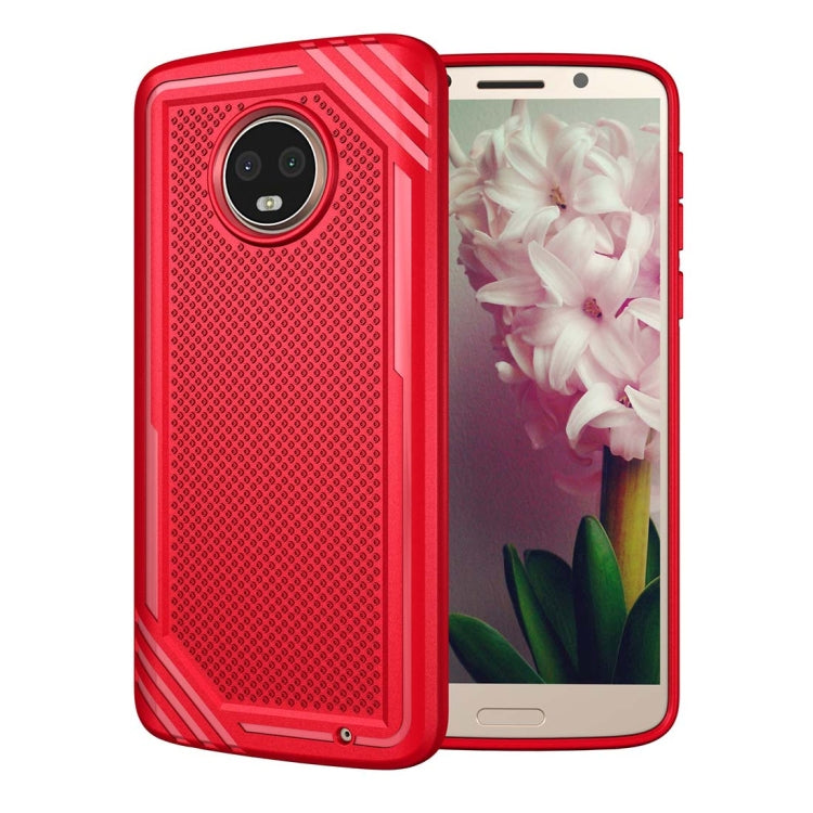 For Motorola Moto G6 Plus Lattice Texture TPU Shockproof Protective Back Cover Case