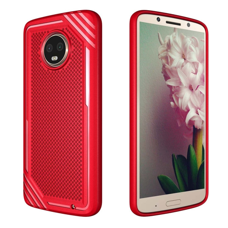 For Motorola Moto G6 Plus Lattice Texture TPU Shockproof Protective Back Cover Case