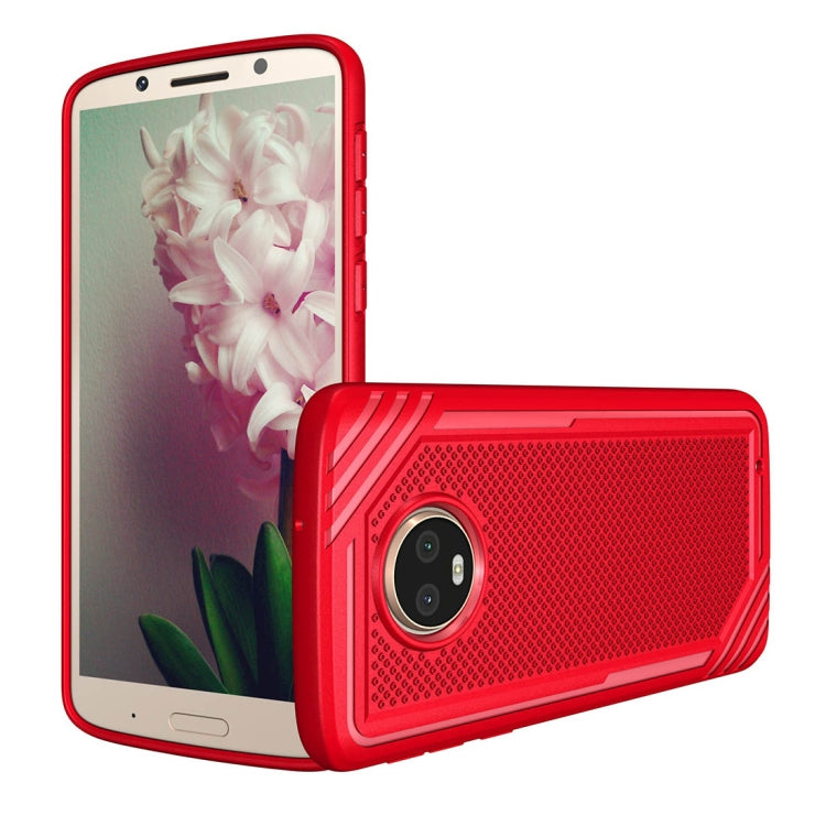 For Motorola Moto G6 Plus Lattice Texture TPU Shockproof Protective Back Cover Case