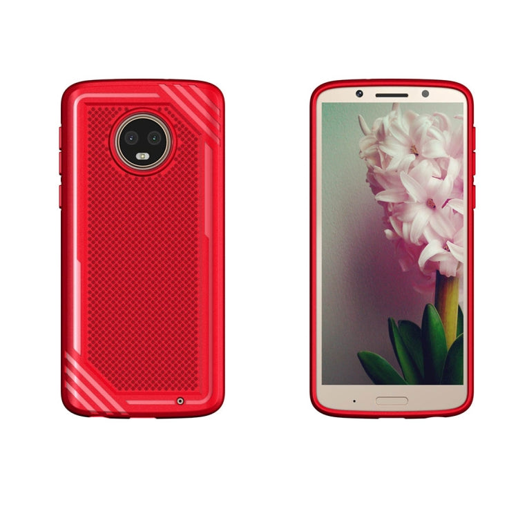 For Motorola Moto G6 Plus Lattice Texture TPU Shockproof Protective Back Cover Case