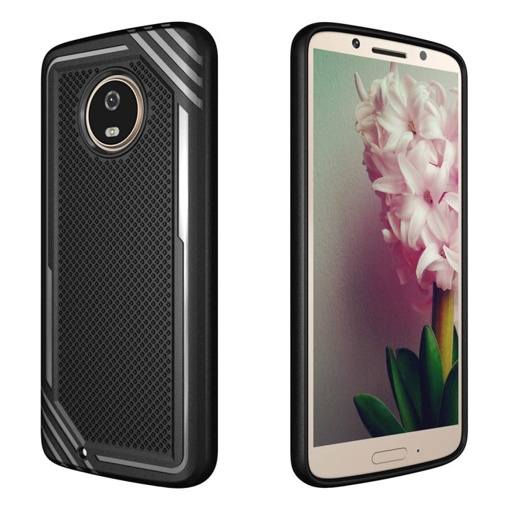 For Motorola Moto G6 Lattice Texture TPU Shockproof Protective Back Cover Case