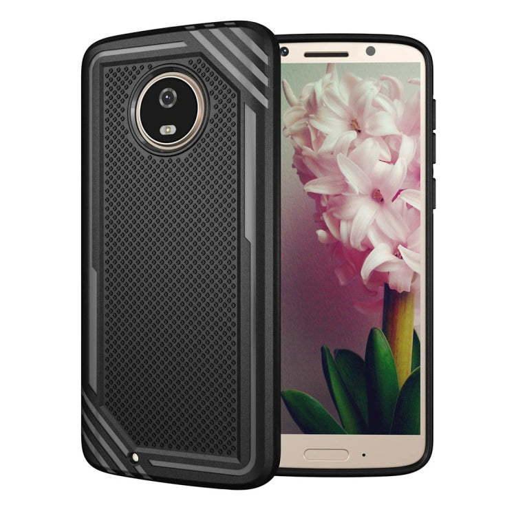 For Motorola Moto G6 Lattice Texture TPU Shockproof Protective Back Cover Case