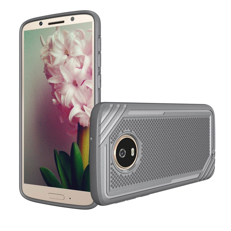 For Motorola Moto G6 Lattice Texture TPU Shockproof Protective Back Cover Case