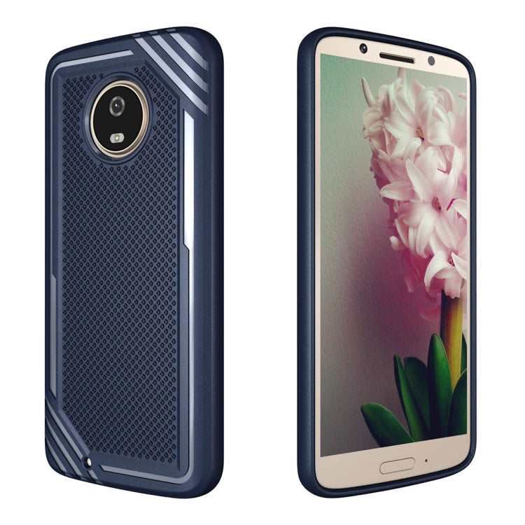 For Motorola Moto G6 Lattice Texture TPU Shockproof Protective Back Cover Case
