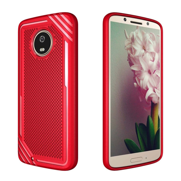 For Motorola Moto G6 Lattice Texture TPU Shockproof Protective Back Cover Case