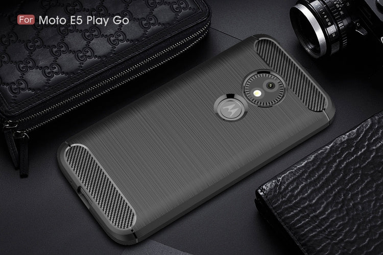 Brushed Texture Carbon Fiber Soft TPU Case for Motorola Moto E5 Play Go