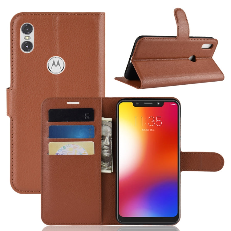 Litchi Texture Horizontal Flip Leather Case for Motorola One (P30 Play), with Holder & Card Slots & Wallet