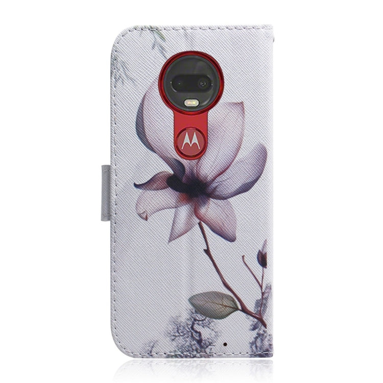 Magnolia Flower Pattern Coloured Drawing Horizontal Flip Leather Case for Motorola Moto G7 / Moto G7 Plus, with Holder & Card Slots & Wallet