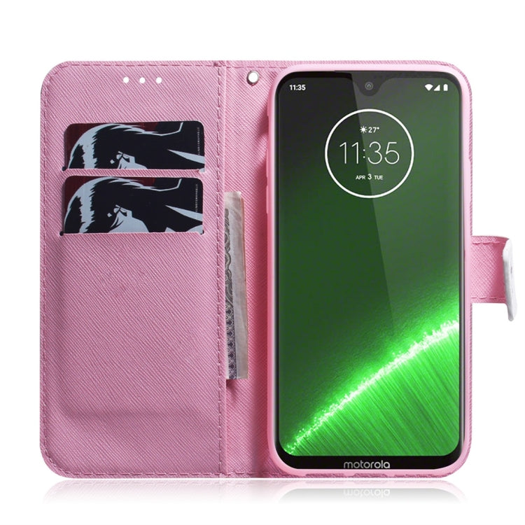 Magnolia Flower Pattern Coloured Drawing Horizontal Flip Leather Case for Motorola Moto G7 / Moto G7 Plus, with Holder & Card Slots & Wallet