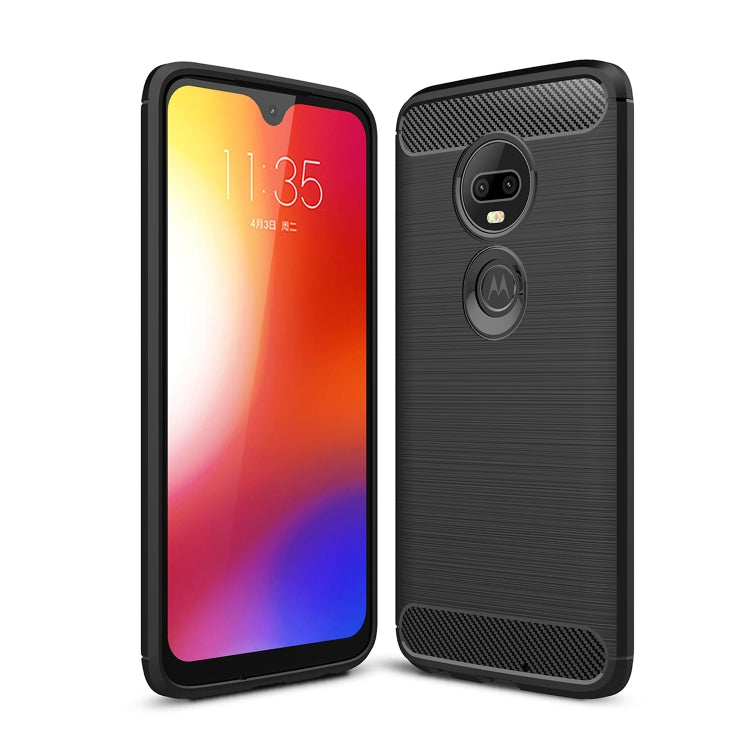 Brushed Texture Carbon Fiber TPU Case for Motorola Moto G7