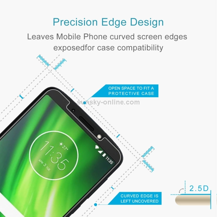 100 PCS 0.26mm 9H 2.5D Tempered Glass Film for Motorola Moto G6 Play