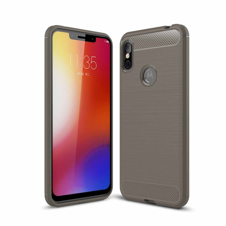 Brushed Texture Carbon Fiber Shockproof TPU Case for Motorola Moto One Power (P30 Note)