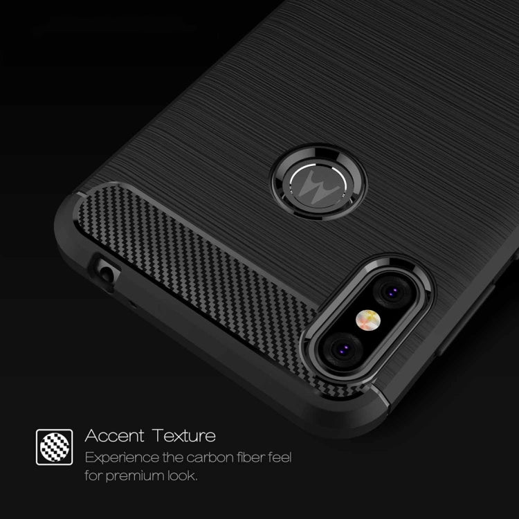 Brushed Texture Carbon Fiber Shockproof TPU Case for Motorola Moto One Power (P30 Note)