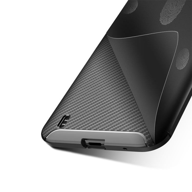 Carbon Fiber Texture Shockproof TPU Case for Motorola Moto P40 Play (Black)