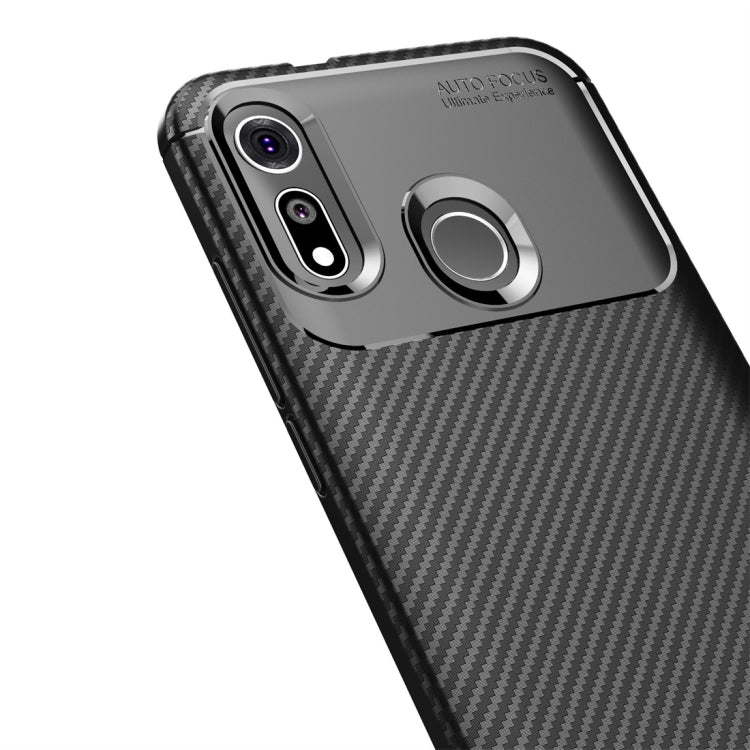 Carbon Fiber Texture Shockproof TPU Case for Motorola Moto P40 Play (Black)