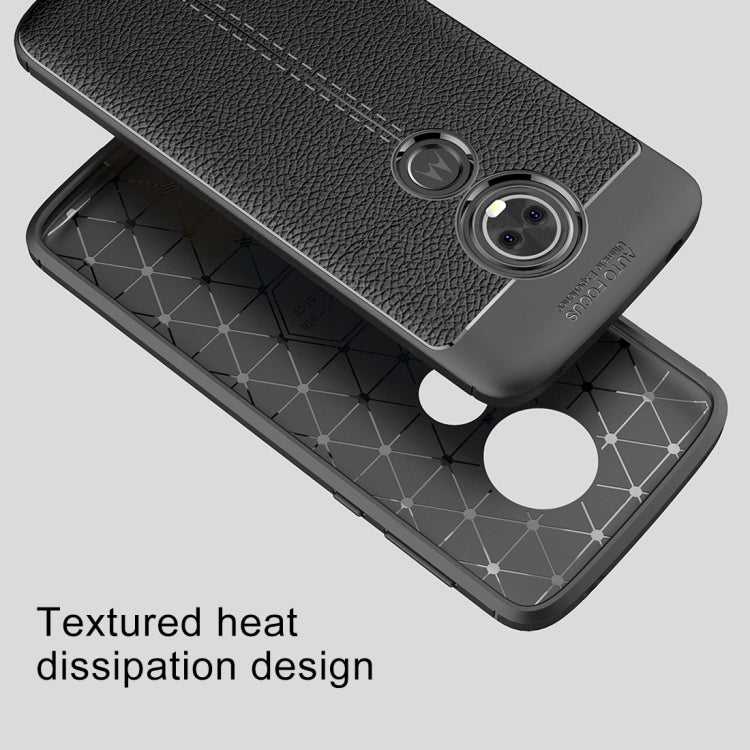 For Motorola Moto E5 Litchi Texture Soft TPU Protective Back Cover Case