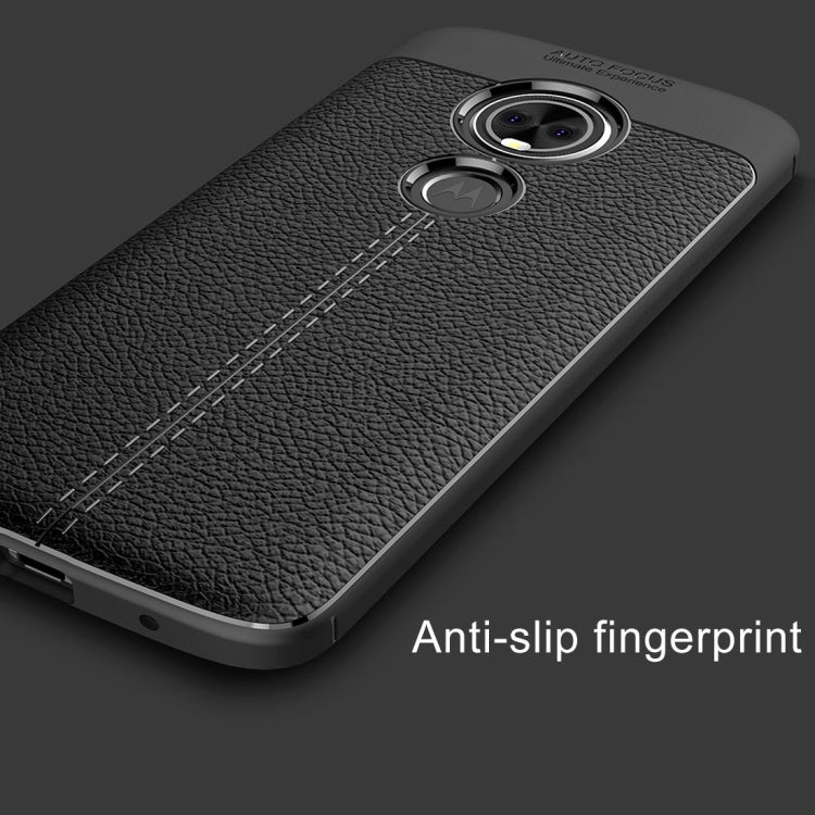 For Motorola Moto E5 Litchi Texture Soft TPU Protective Back Cover Case