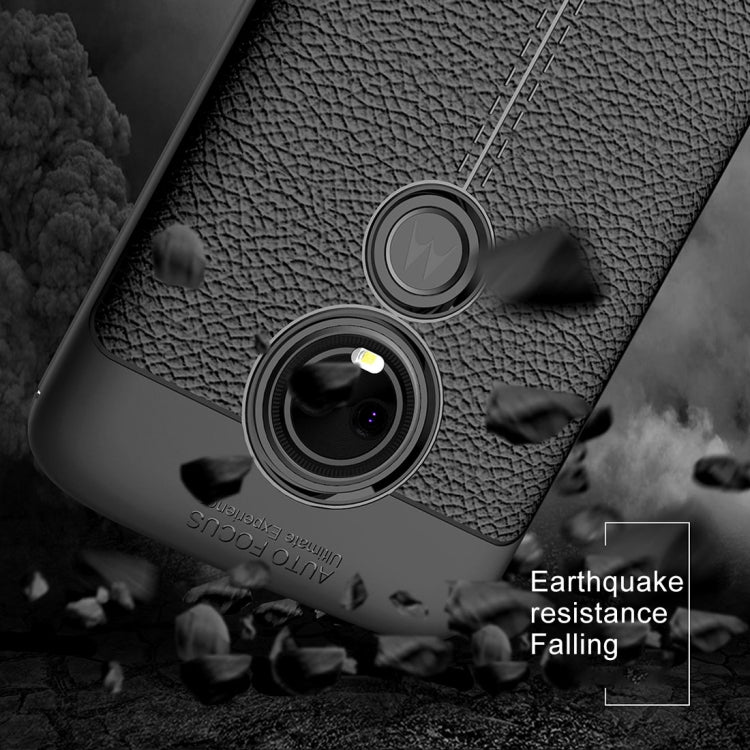 For Motorola Moto E5 Litchi Texture Soft TPU Protective Back Cover Case