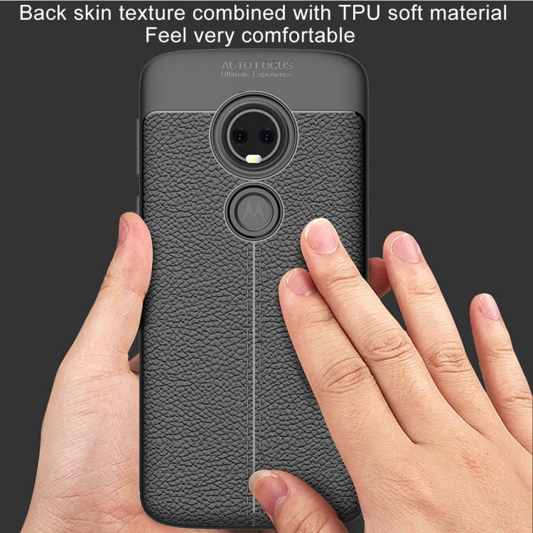 For Motorola Moto E5 Litchi Texture Soft TPU Protective Back Cover Case