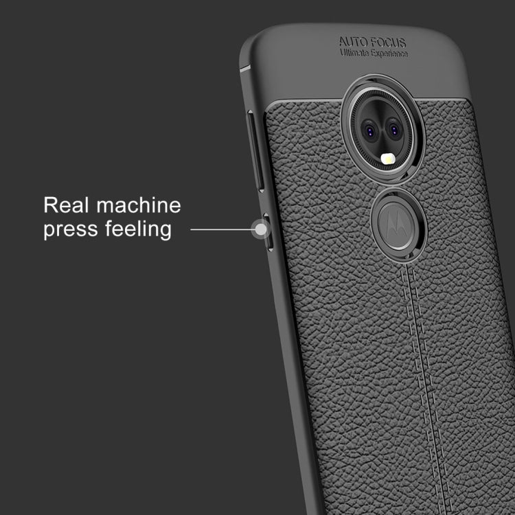 For Motorola Moto E5 Litchi Texture Soft TPU Protective Back Cover Case