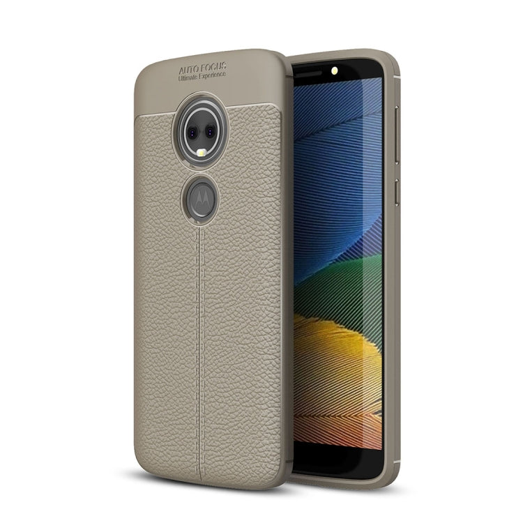 For Motorola Moto E5 Litchi Texture Soft TPU Protective Back Cover Case