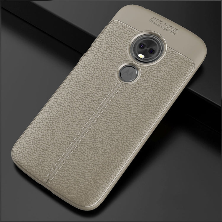 For Motorola Moto E5 Play Litchi Texture Soft TPU Protective Back Cover Case