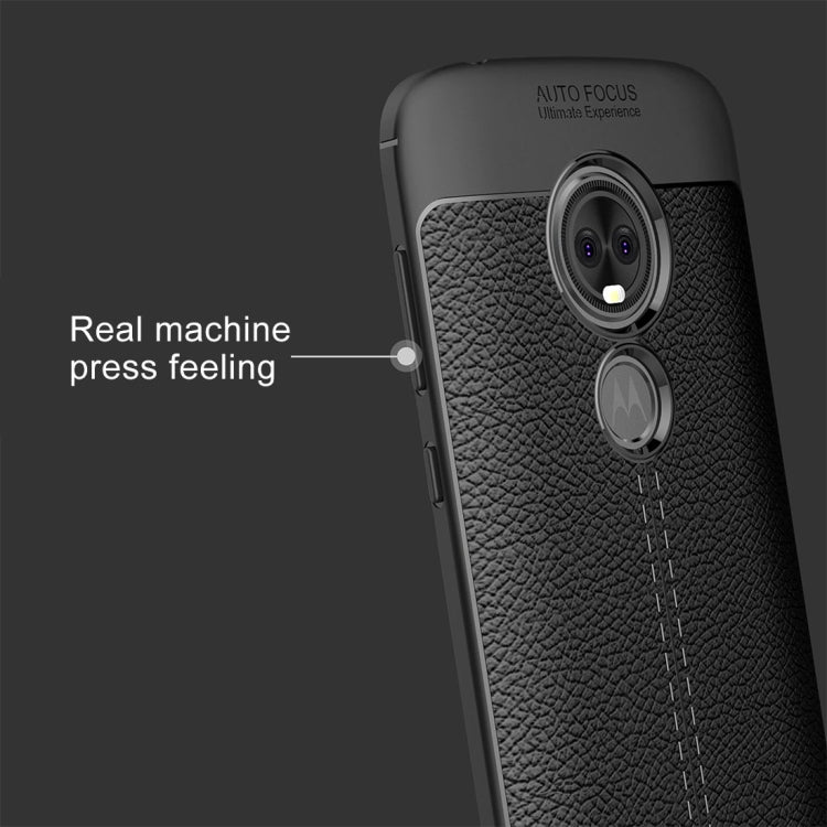 For Motorola Moto E5 Play Litchi Texture Soft TPU Protective Back Cover Case