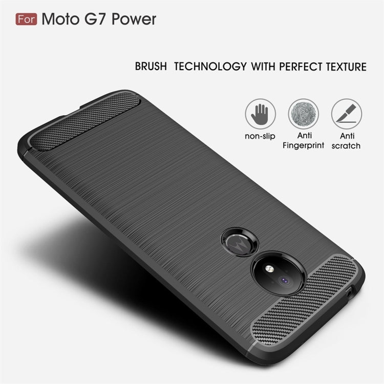 Brushed Texture Carbon Fiber TPU Case for Motorola Moto G7 Power US Version