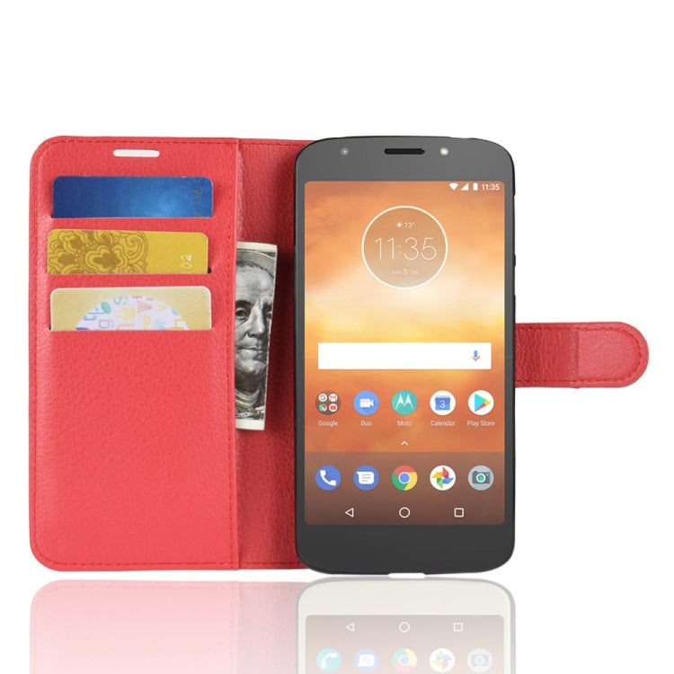 Litchi Texture Horizontal Flip Leather Case for Motorola Moto E5 Play, with Wallet & Holder & Card Slots